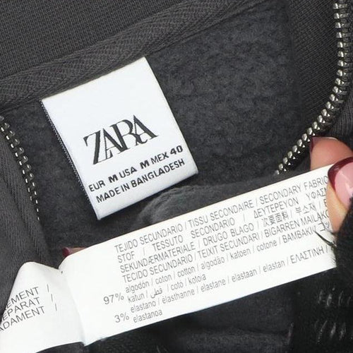 Zara Women’s Black 1/2 Zip Long Sleeve Pullover Sweatshirt Size 12