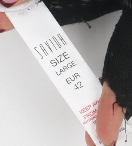 Saviion White Lace Sheer 3/4 Sleeve Collared Women's Blouse Size 14