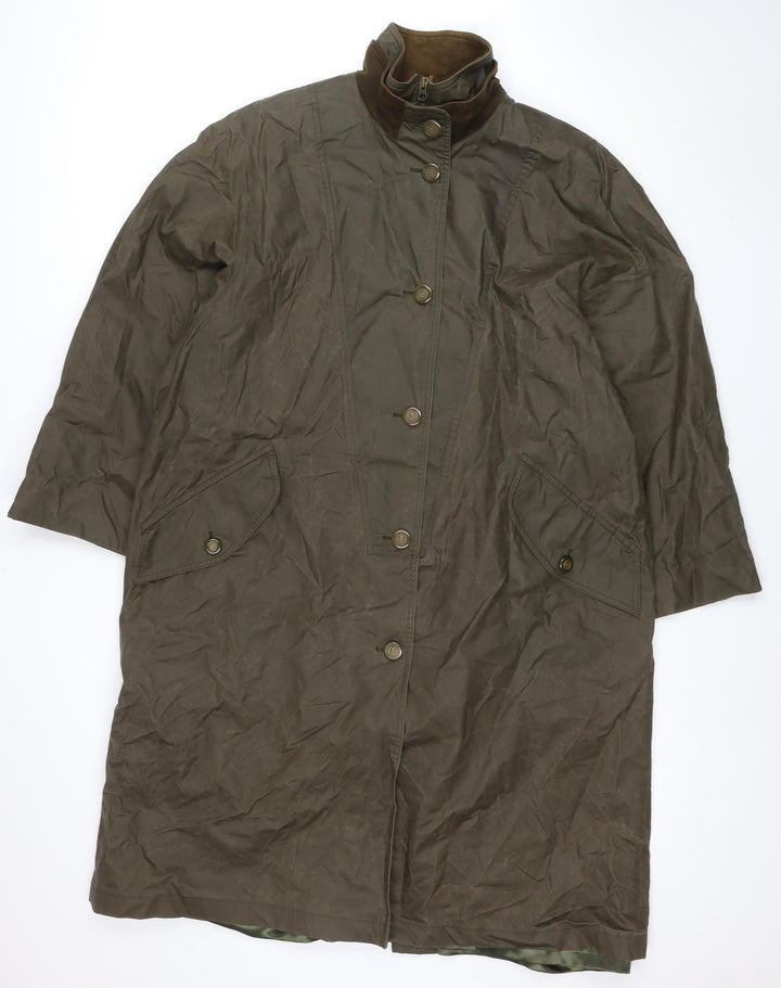 Michael Mortell Women's Brown Long Rain Coat Size 12 Water Resistant