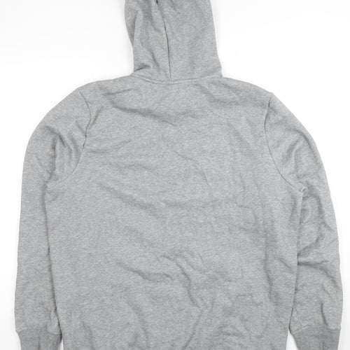 Puma Mens Grey Pullover Hoodie L Sportswear Fleece Logo Jumper
