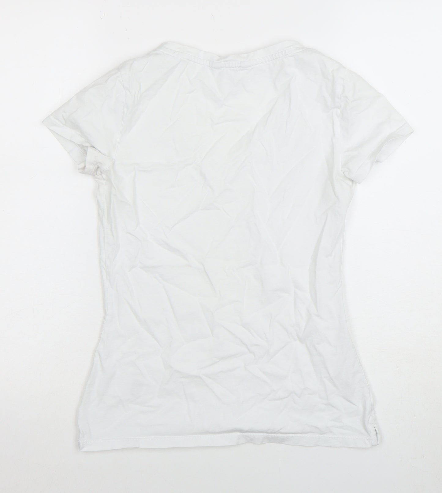 Tommy Hilfiger Women's White V-Neck Short Sleeve Cotton T-Shirt Size S