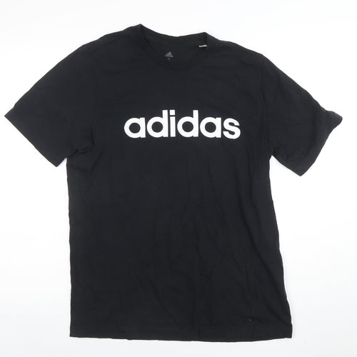 adidas Men's Black Small Logo Crew Neck Sports T-Shirt