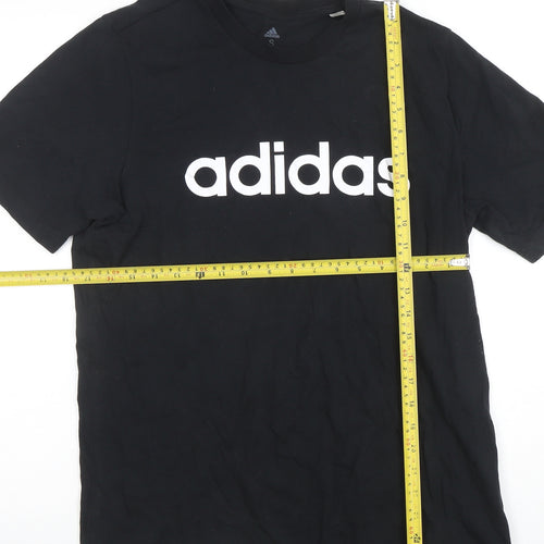 adidas Men's Black Small Logo Crew Neck Sports T-Shirt