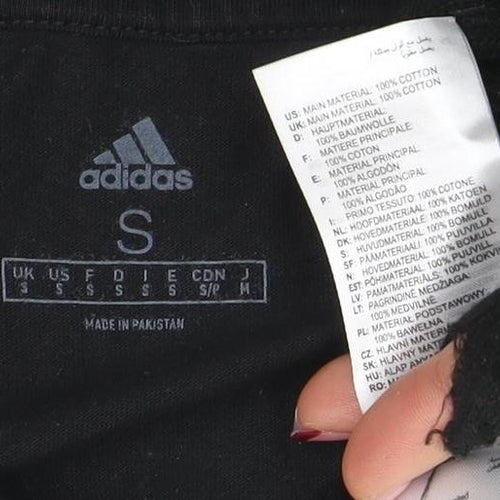 adidas Men's Black Small Logo Crew Neck Sports T-Shirt