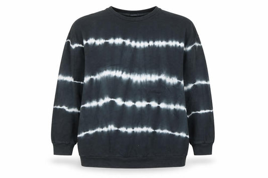 Front view of ASOS Women Black Tie Dye Pullover Sweatshirt, size 10, Cotton Casual