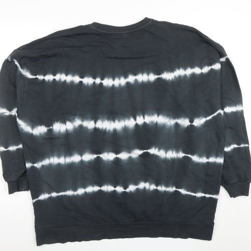 ASOS Women Black Tie Dye Pullover Sweatshirt Size 10 Cotton Casual