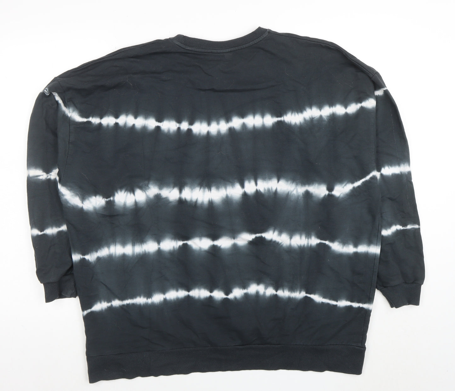 ASOS Women Black Tie Dye Pullover Sweatshirt Size 10 Cotton Casual