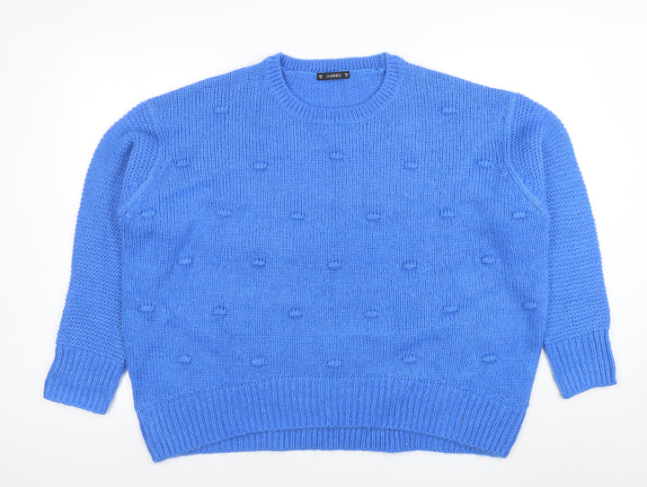 Dunnes Women’s Blue Acrylic Knit Crew Neck Jumper Size XL