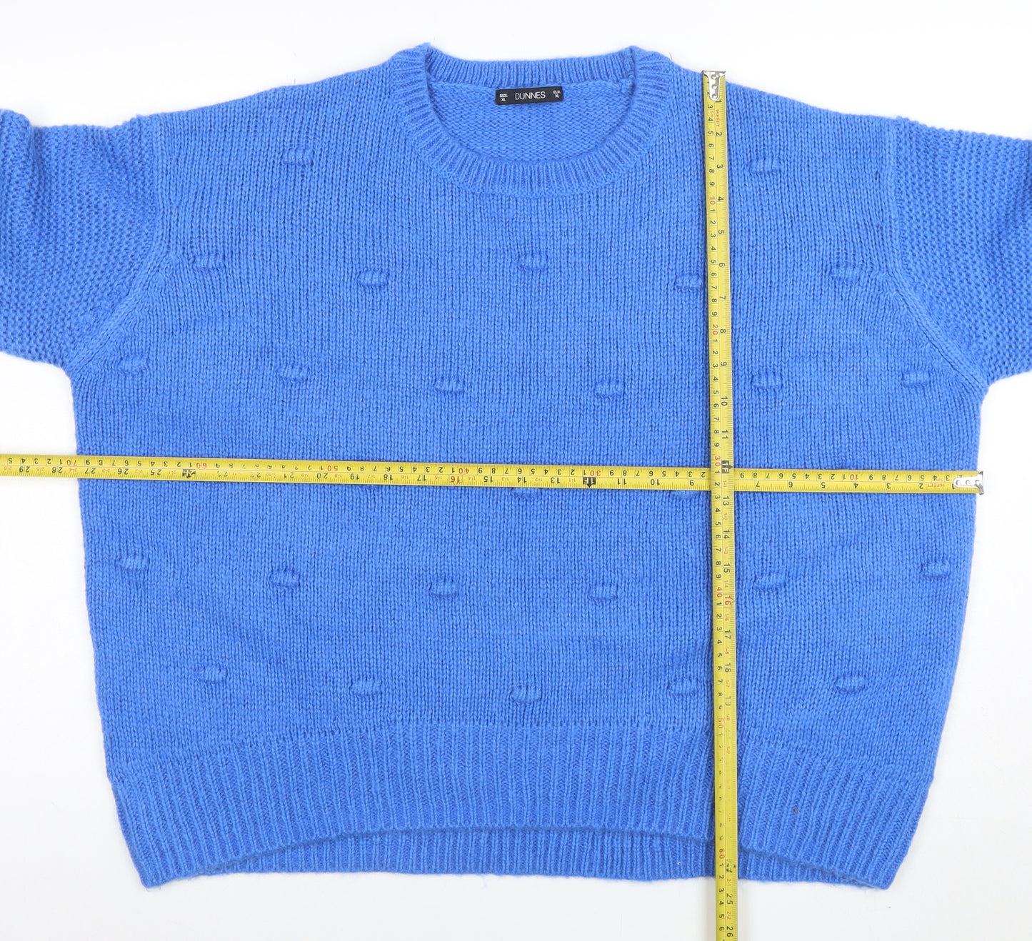 Dunnes Women’s Blue Acrylic Knit Crew Neck Jumper Size XL