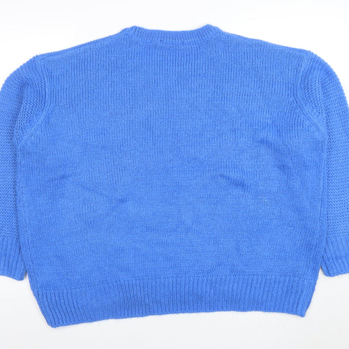 Dunnes Women’s Blue Acrylic Knit Crew Neck Jumper Size XL