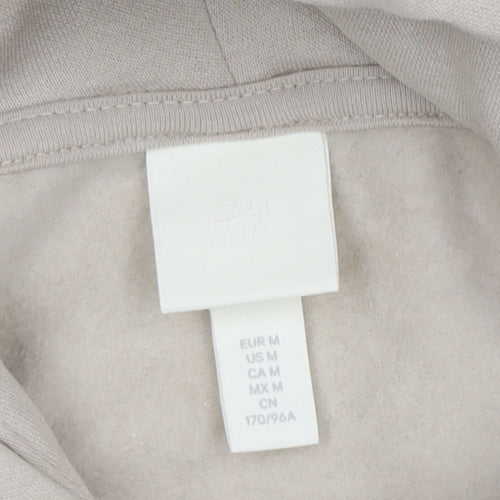 H&M Womens Beige Hoodie NYC Athletic Print Size 12 Cotton Blend