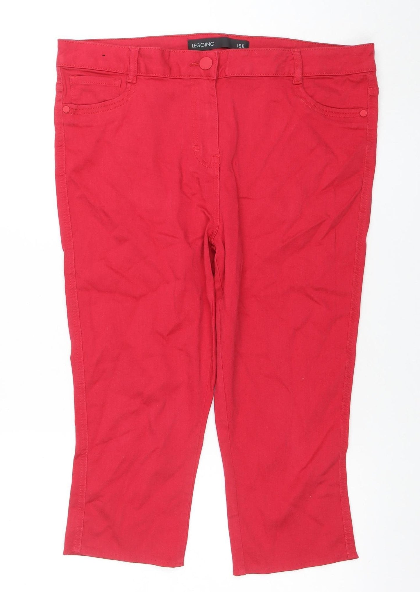Next Women's Red Slim Fit Stretch Jegging Trousers Size 18