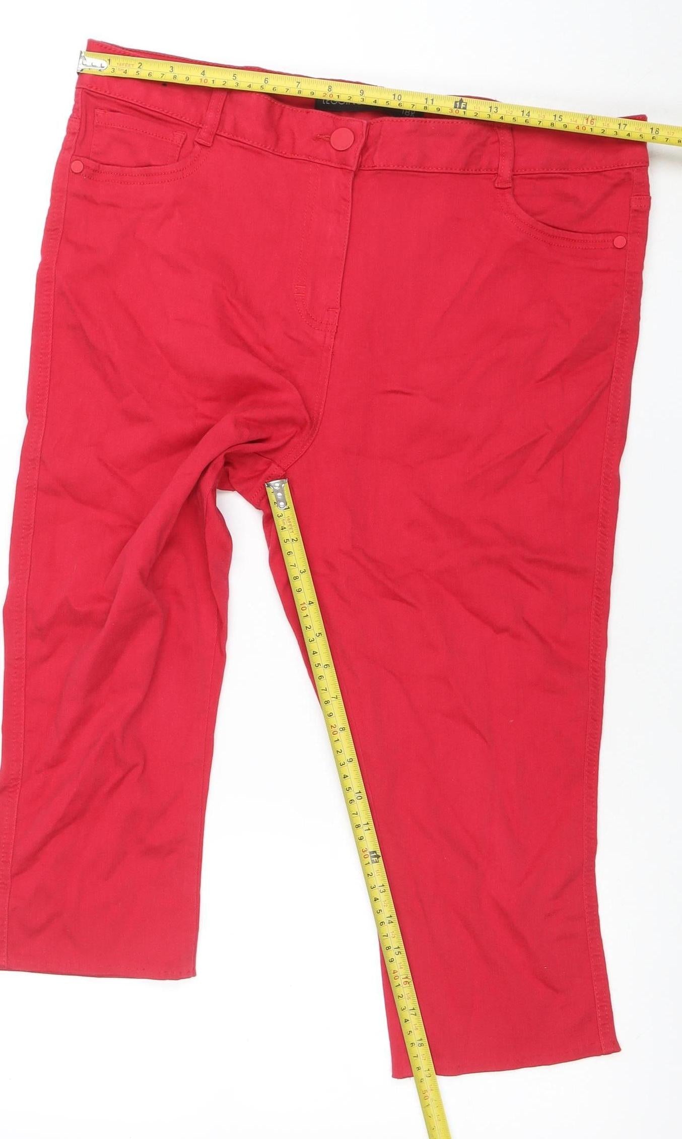 Next Women's Red Slim Fit Stretch Jegging Trousers Size 18