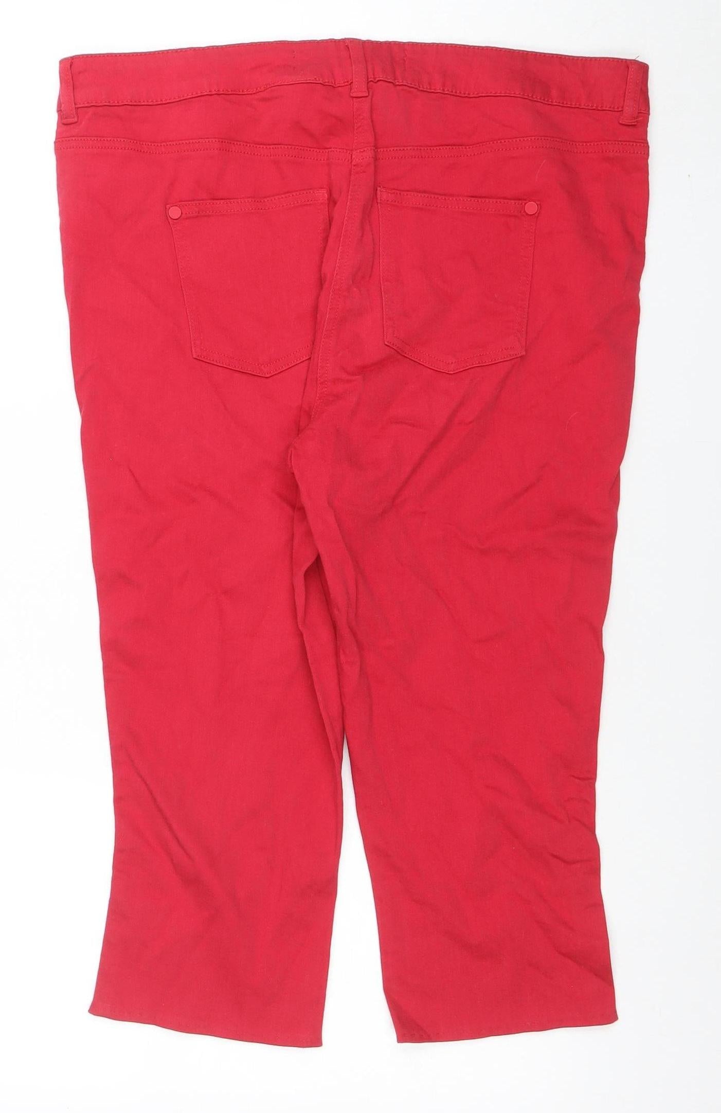 Next Women's Red Slim Fit Stretch Jegging Trousers Size 18