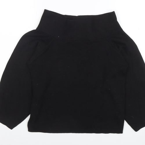 Zara Women Black Off Shoulder Knit Long Sleeve Top XS