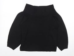Zara Women Black Off Shoulder Knit Long Sleeve Top XS