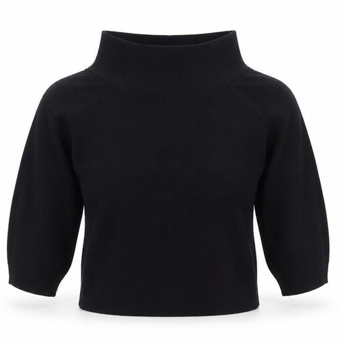 Zara Women Black Off Shoulder Knit Long Sleeve Top XS