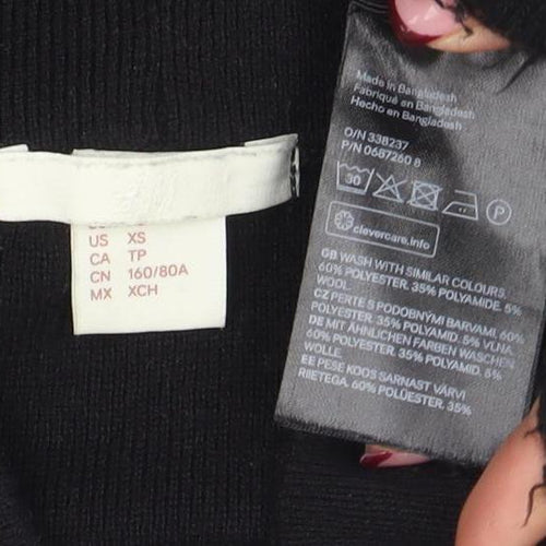 Zara Women Black Off Shoulder Knit Long Sleeve Top XS