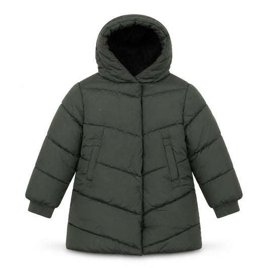Next Girls Green Hooded Puffer Coat 3 Years Mid-Length Winter Jacket
