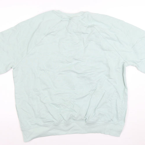 H&M Womens Green Relaxed Crew Neck Short Sleeve T-Shirt Size 10