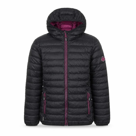Surfanic Girls Black Hooded Puffer Jacket 14 Years Down Insulated Outerwear