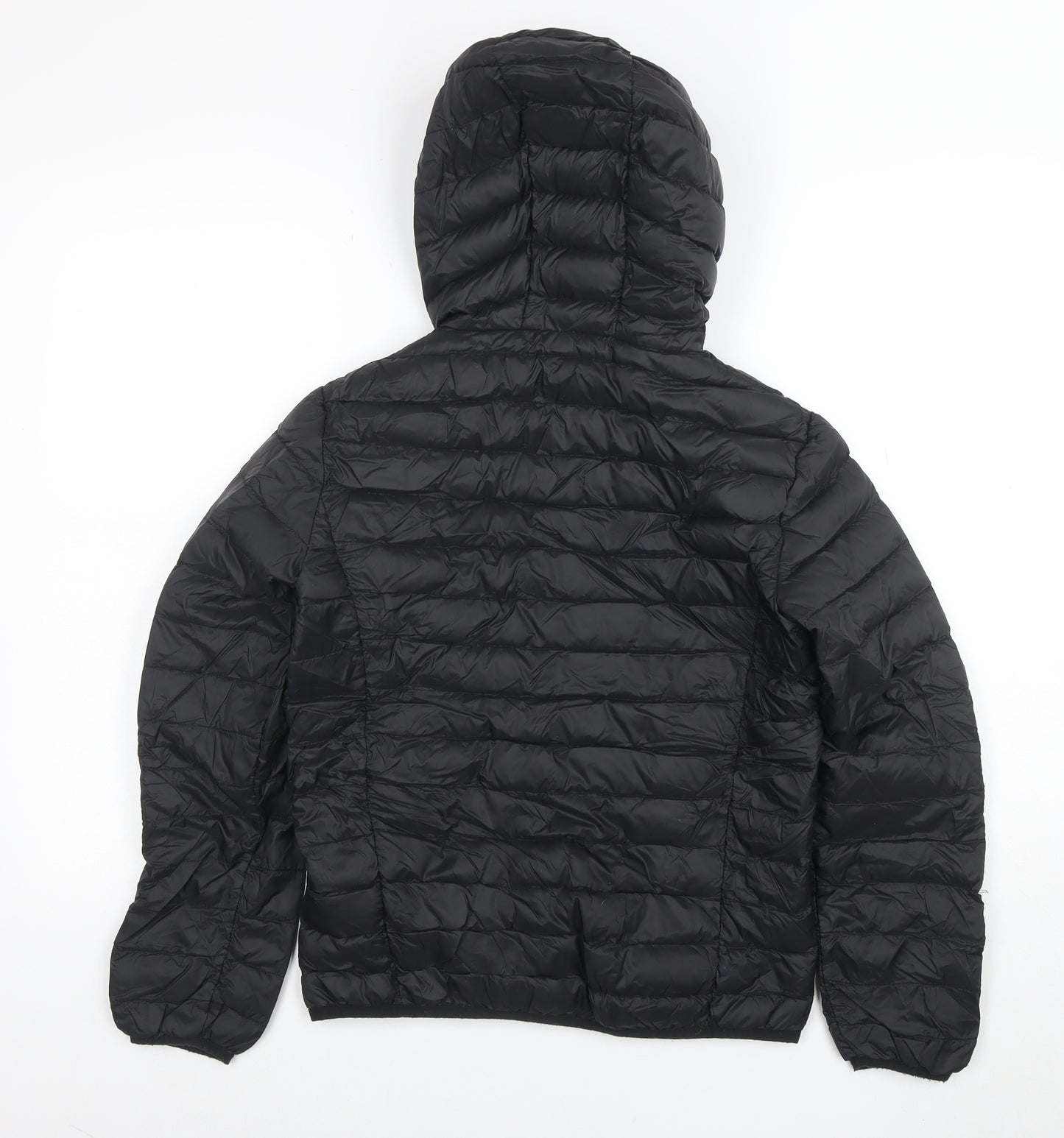 Surfanic Girls Black Hooded Puffer Jacket 14 Years Down Insulated Outerwear