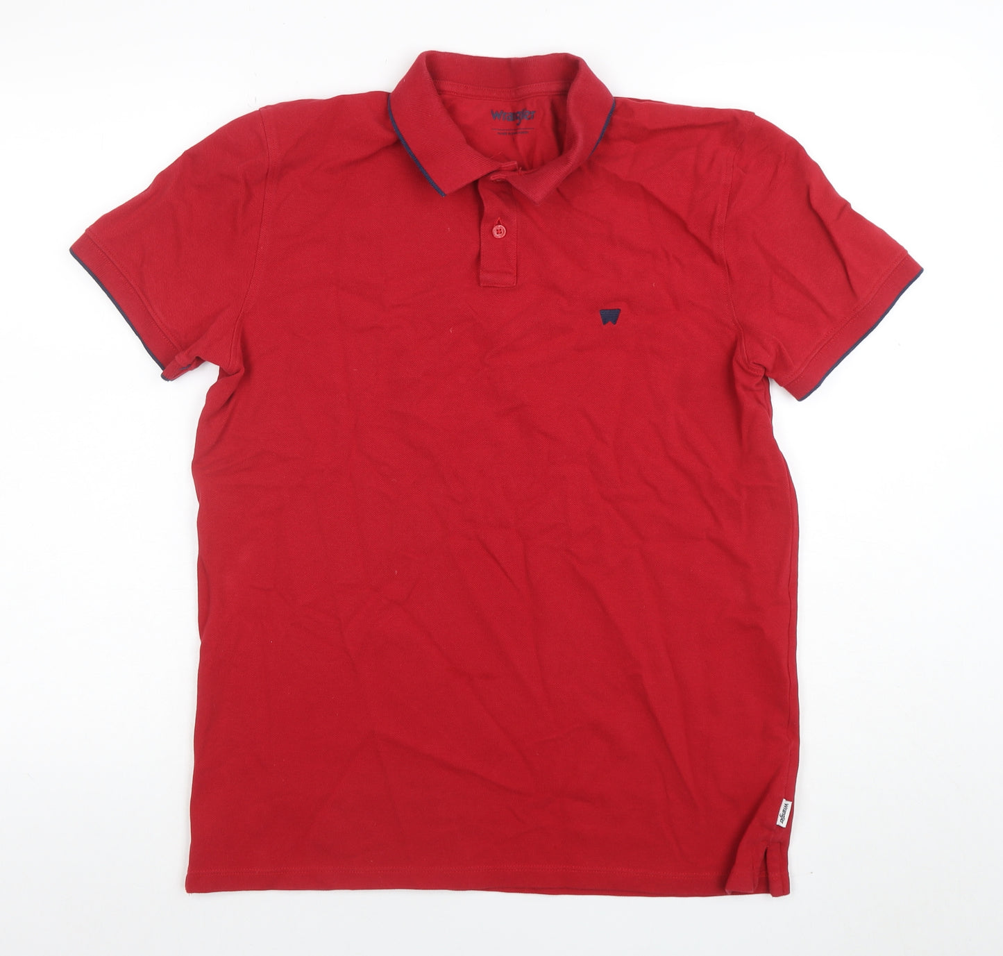 Wrangler Men's Red Cotton Polo Shirt Size L Classic Fit