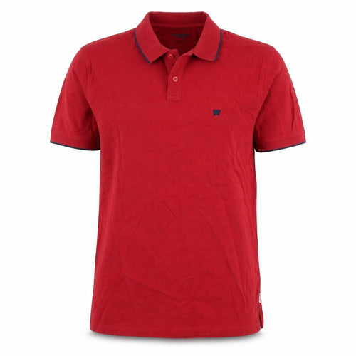 Wrangler Men's Red Cotton Polo Shirt Size L Classic Fit
