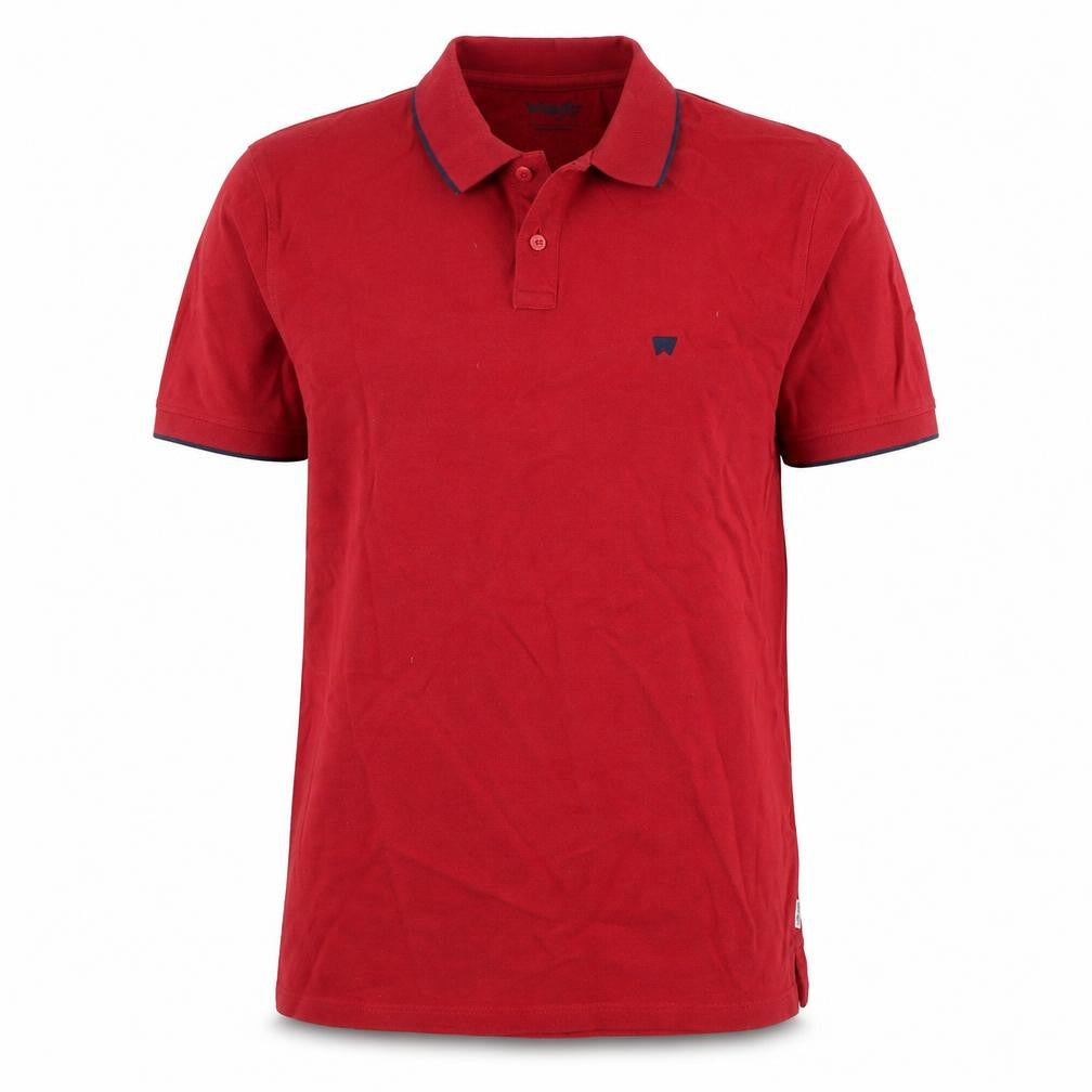 Wrangler Men's Red Cotton Polo Shirt Size L Classic Fit