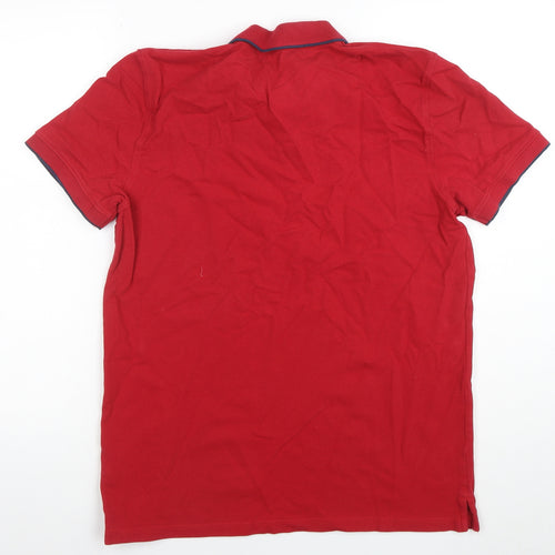 Wrangler Men's Red Cotton Polo Shirt Size L Classic Fit