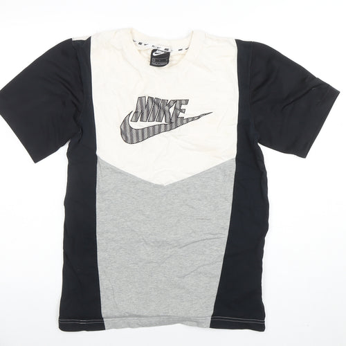 Nike Men's Multicoloured Small Colourblock Logo Crew Neck T-Shirt