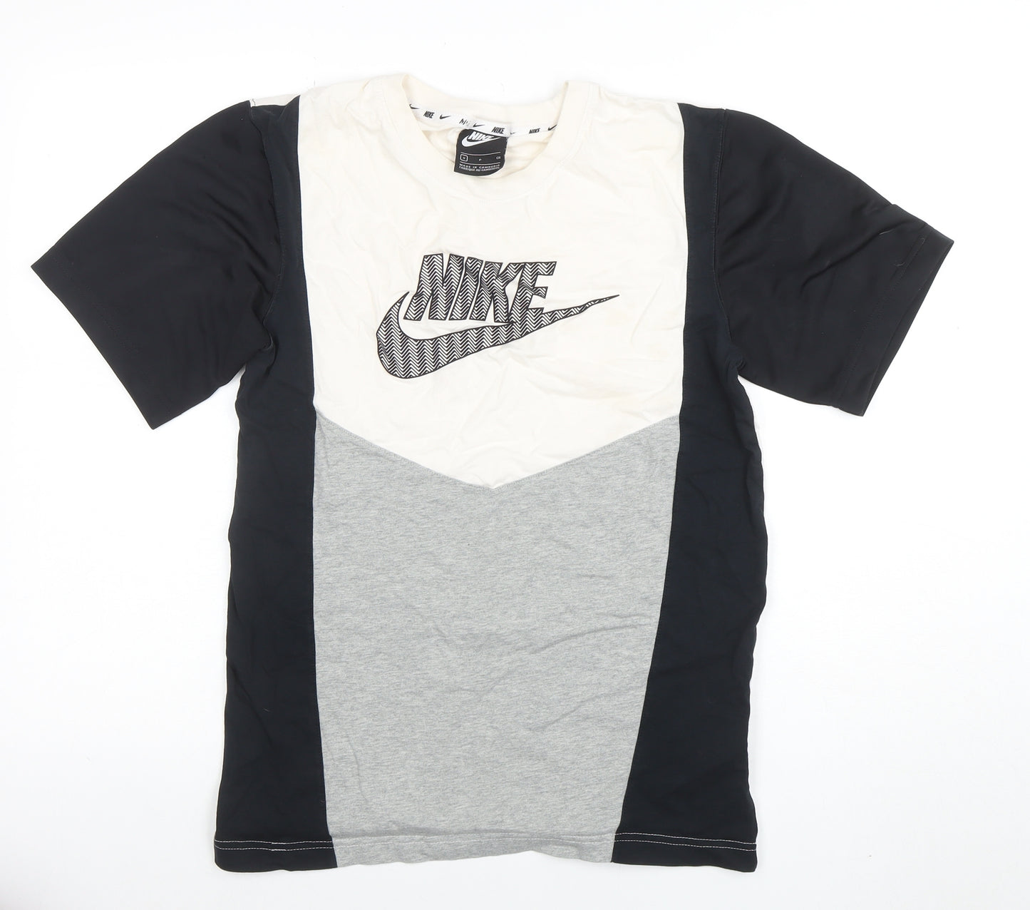 Nike Men's Multicoloured Small Colourblock Logo Crew Neck T-Shirt