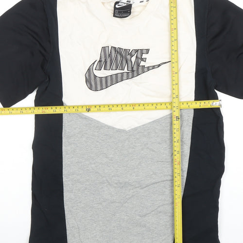 Nike Men's Multicoloured Small Colourblock Logo Crew Neck T-Shirt