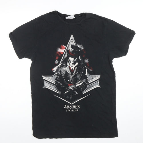 Assassin's Creed Men's Black Cotton Graphic T-Shirt Size S Regular Fit