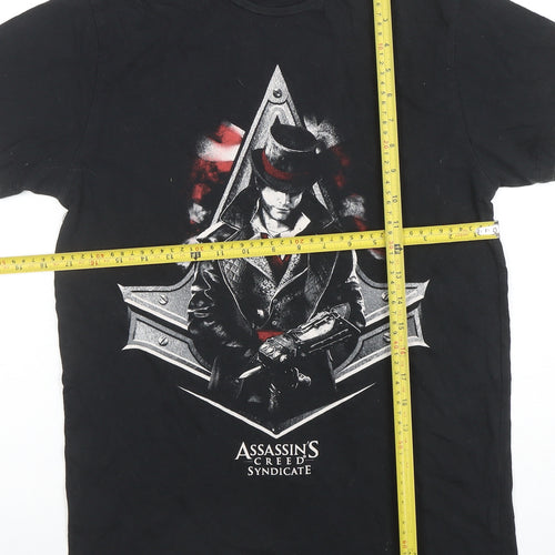 Assassin's Creed Men's Black Cotton Graphic T-Shirt Size S Regular Fit