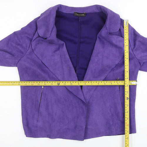 Pala D’Oro Women Purple Suede Look Biker Jacket Size S
