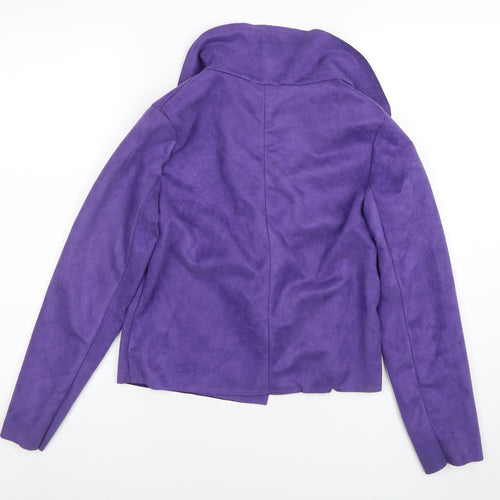 Pala D’Oro Women Purple Suede Look Biker Jacket Size S