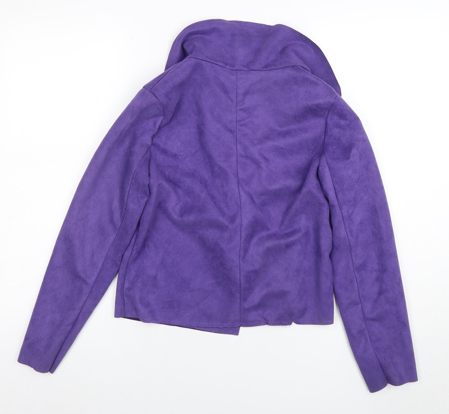 Pala D’Oro Women Purple Suede Look Biker Jacket Size S