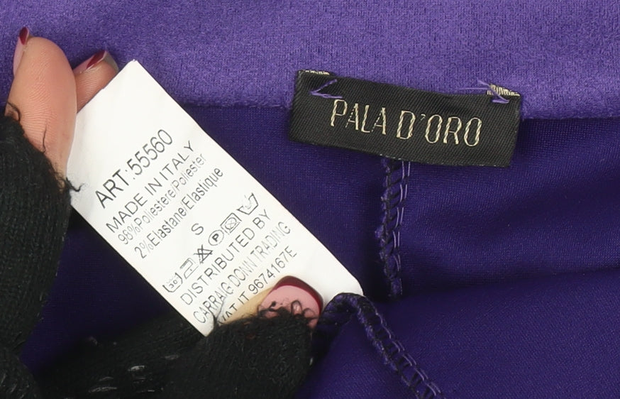 Pala D’Oro Women Purple Suede Look Biker Jacket Size S