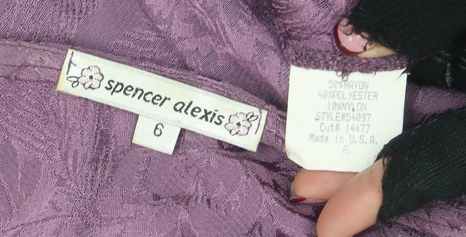 Spencer Alexis Womens Purple Floral Lace Bohemian Tunic Blouse Size 10