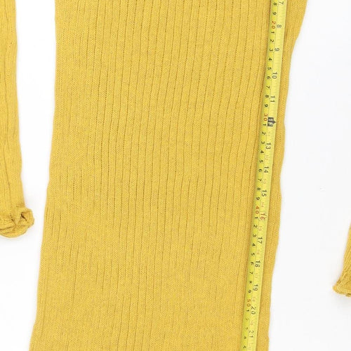 Twisted Faith Women's Yellow Off Shoulder Knit Bodycon Dress Size S