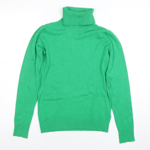 BR Women's Green Roll Neck Long Sleeve Pullover Jumper Size M