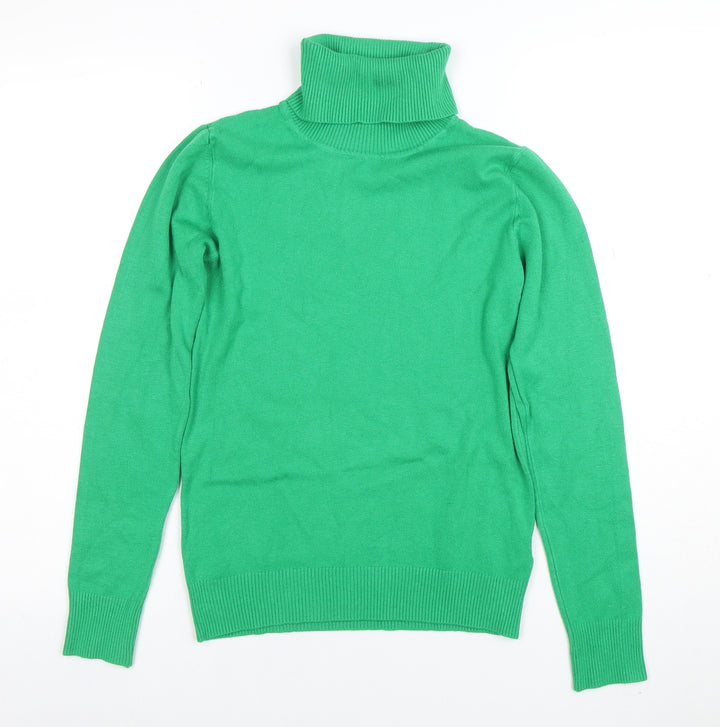 BR Women's Green Roll Neck Long Sleeve Pullover Jumper Size M