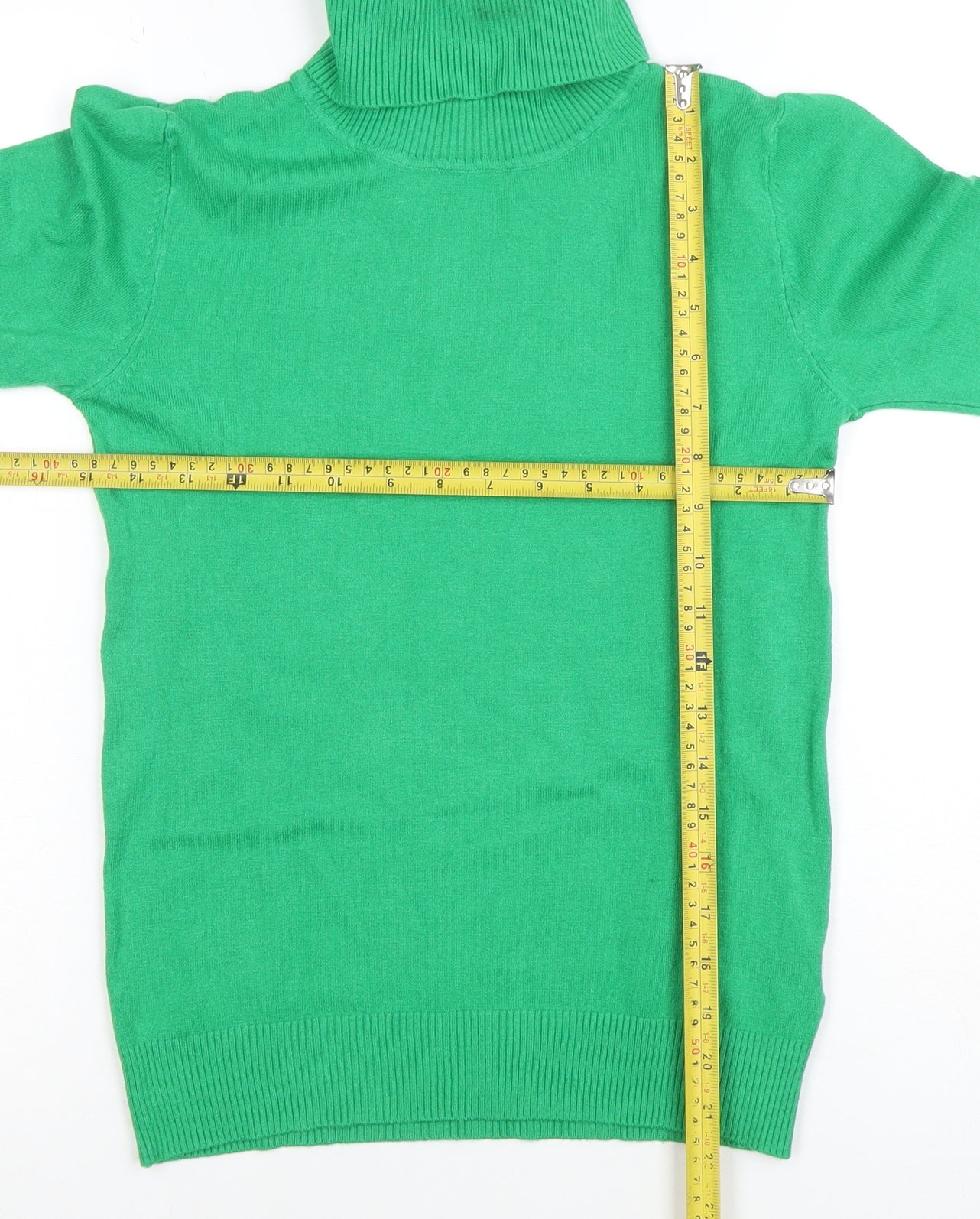 BR Women's Green Roll Neck Long Sleeve Pullover Jumper Size M