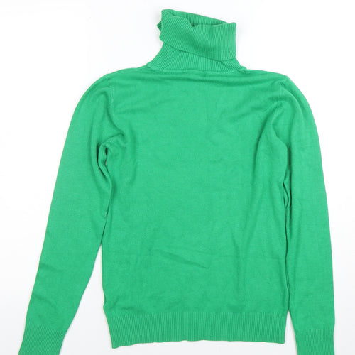 BR Women's Green Roll Neck Long Sleeve Pullover Jumper Size M