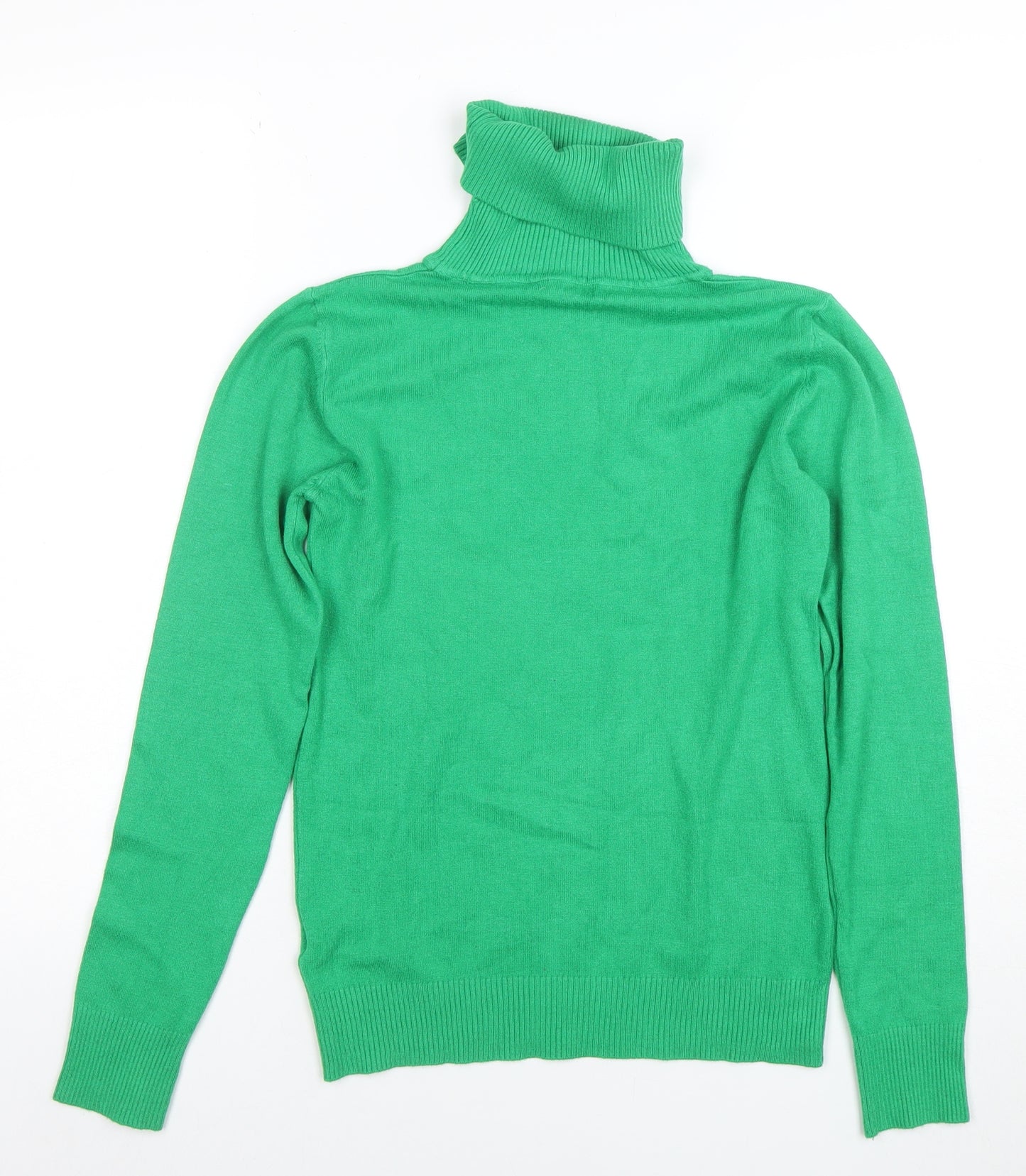 BR Women's Green Roll Neck Long Sleeve Pullover Jumper Size M