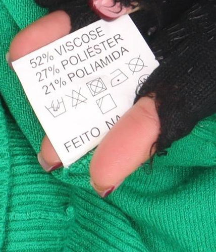 BR Women's Green Roll Neck Long Sleeve Pullover Jumper Size M