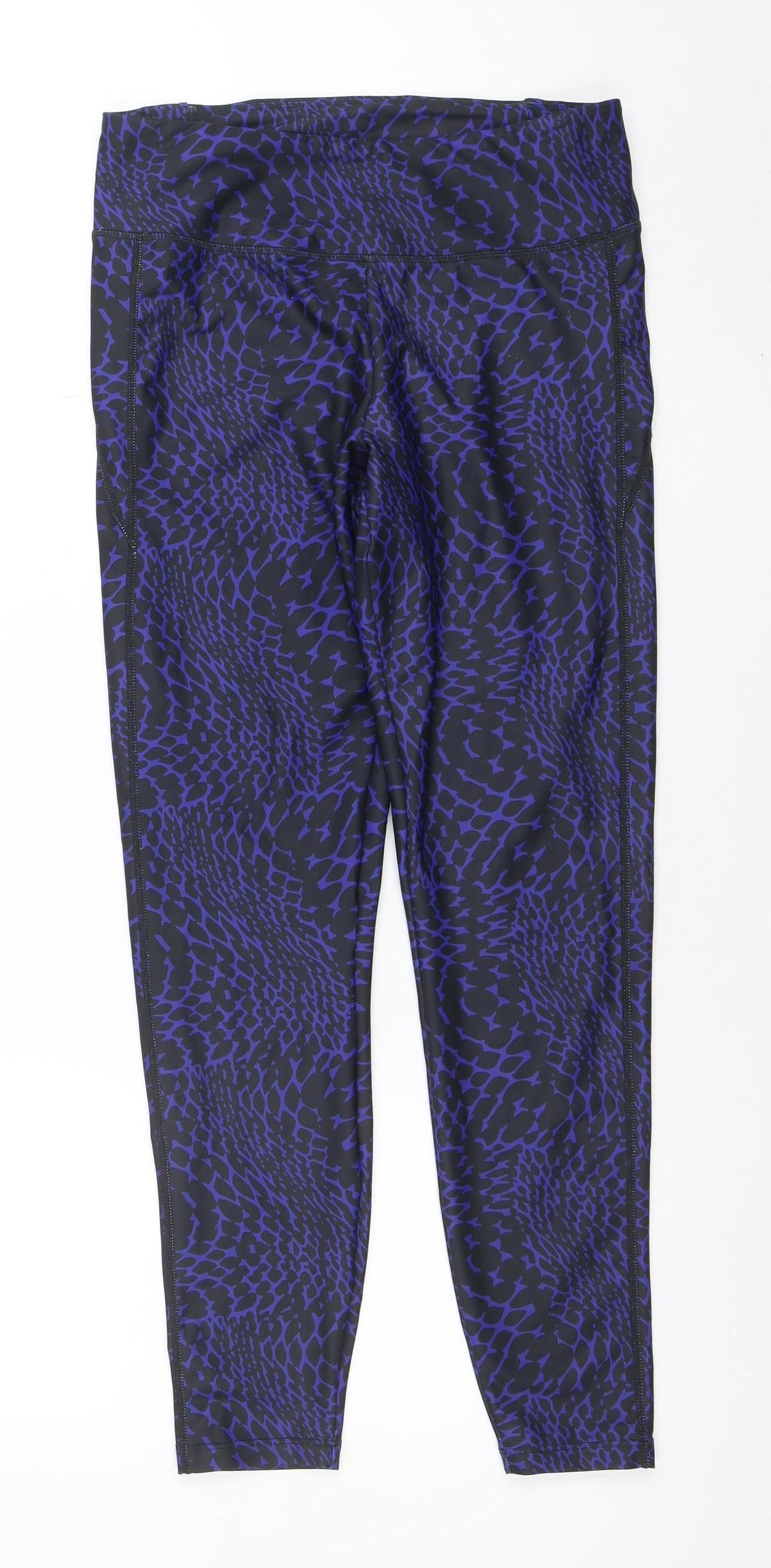 Dunnes Stores Womens Blue Animal Print Active Leggings Size M