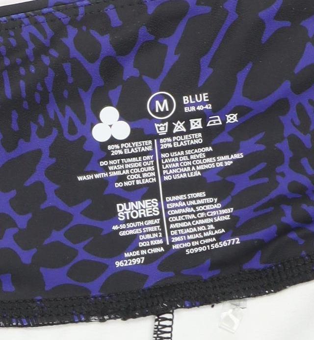Dunnes Stores Womens Blue Animal Print Active Leggings Size M