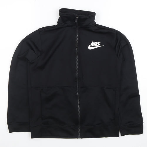 Nike Boys Black Full Zip Hoodie Sweatshirt Size 10-12 Years Polyester